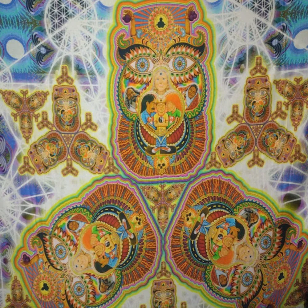 NWT Healing Fractal Wall Tapestry 53x85 Artwork by Chris Dyer 781003 Wall Decor